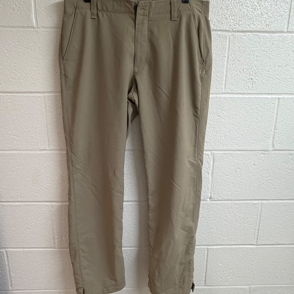 Under Armour Mens Performance Golf Chino Pants 34x32 Khaki Stretch Techwear Gorp